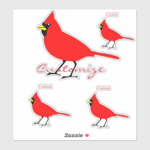 Sticker Oiseau cardinal rouge Thunder_Cove