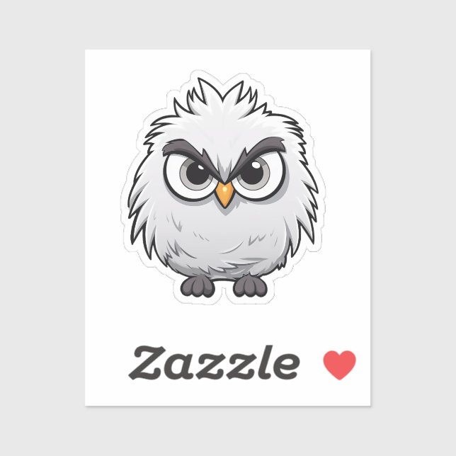 Sticker Oiseau de caricature (Feuille)