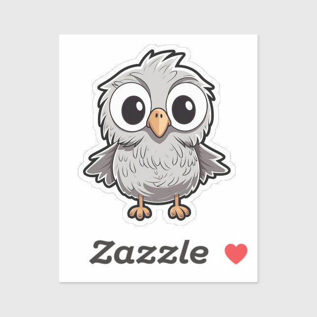 Sticker Oiseau de caricature (Feuille)