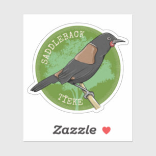 Sticker Oiseau de Saddleback Tieke
