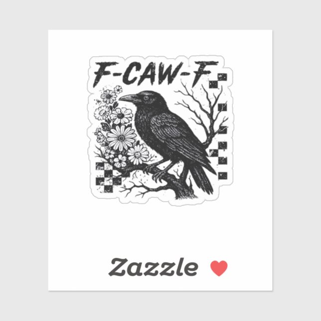 Sticker Oiseau d'Halloween F-Caw-F (Feuille)