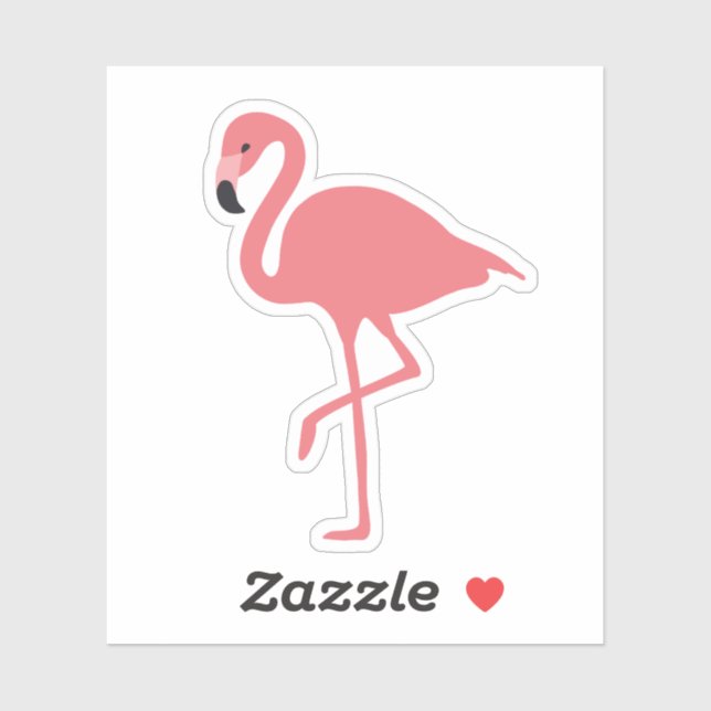 Sticker Oiseau tropical Flamant rose rose (Feuille)