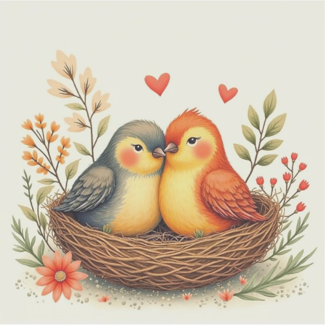 Sticker Oiseaux de l'amour (Devant)