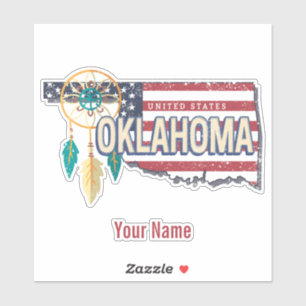 Sticker Oklahoma États-Unis Carte Retro Vintage USA