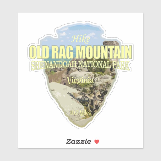Sticker Old Rag Mtn (flèche) (Feuille)