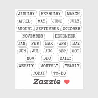 Sticker Old Script Monthly Index Tabs Tab Binder Divider