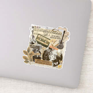 Sticker Old Traditional Christian Hymns Songs Collage