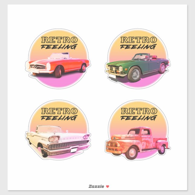 Sticker Old Vintage Cars (Feuille)