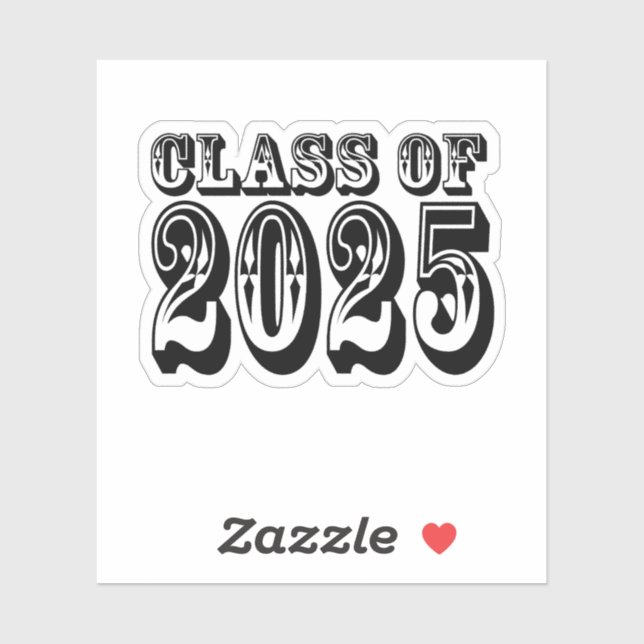 Sticker Old West Class of 2025 Graduation (Feuille)