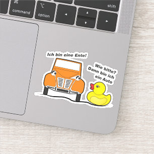 Sticker Oldtimer 2cv Je suis un canard de l'humour