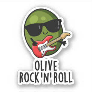 Sticker Olive Rock Et Roll Funky Rocker Olive Pun