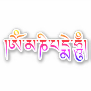 Sticker Om Mani Padme Hum Mantra Bouddhiste Tibétain