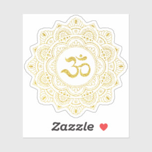Sticker *~* Om Médaille d'or Mandala