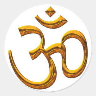 Sticker OM, vieux effet or