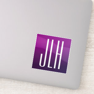 Sticker Ombre violet et initiales blanches ou autre texte