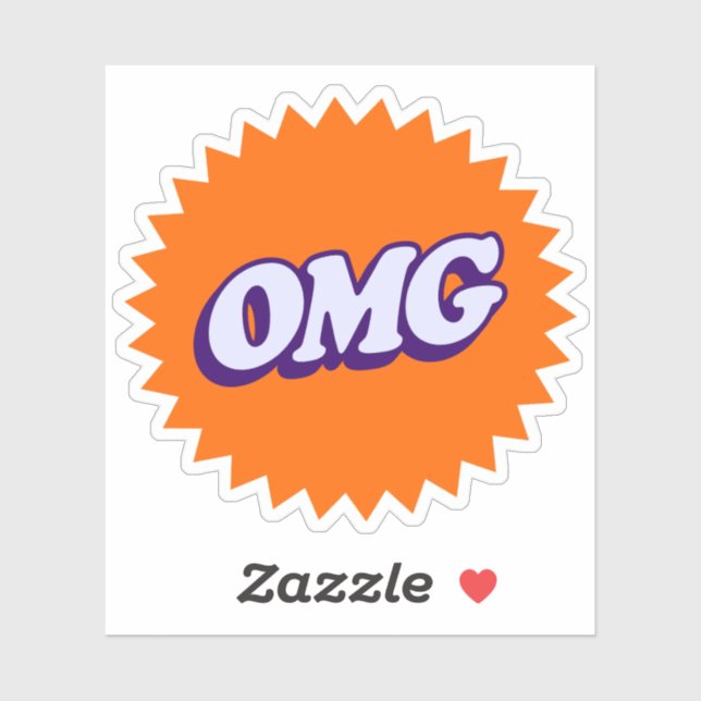 Sticker OMG - Graphique gras et amusant (Feuille)