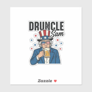 Sticker Oncle Sam drôle de conception vectorielle de bière