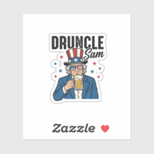 Sticker Oncle Sam drôle de conception vectorielle de bière