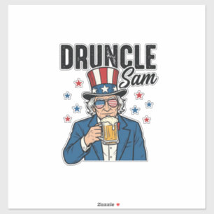 Sticker Oncle Sam drôle de conception vectorielle de bière