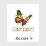 Sticker One Love Butterfly Rasta Reggae<br><div class="desc">One Love Butterfly Rasta Reggae</div>