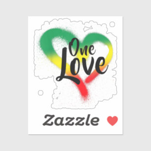 Sticker One Love One Heart Reggae Vibes