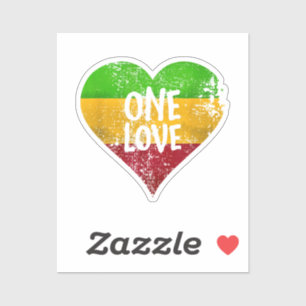 Sticker One Love Rastafari T-Shirt Jamaïque Retro Vintage
