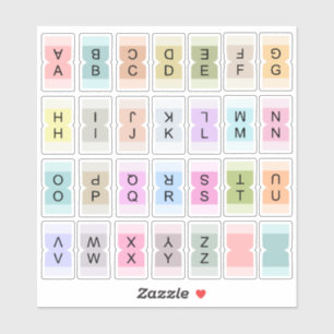 Sticker Onglet de séparation d'index d'alphabet miniature 