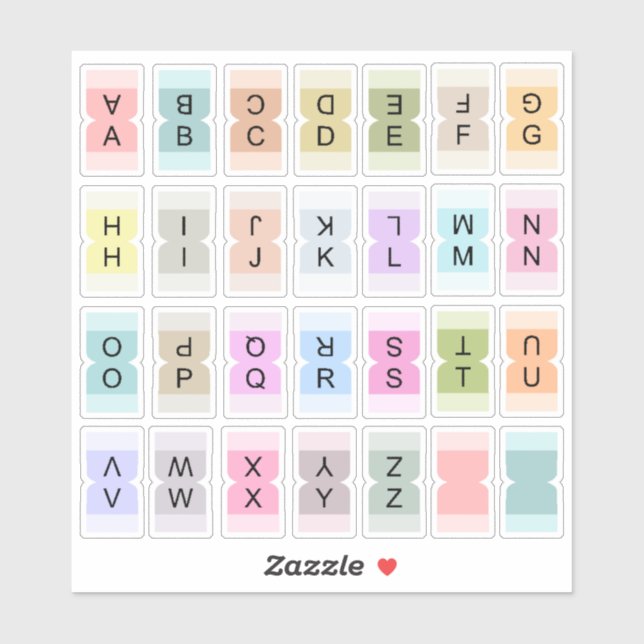 Sticker Onglet de séparation d'index d'alphabet miniature  (Feuille)