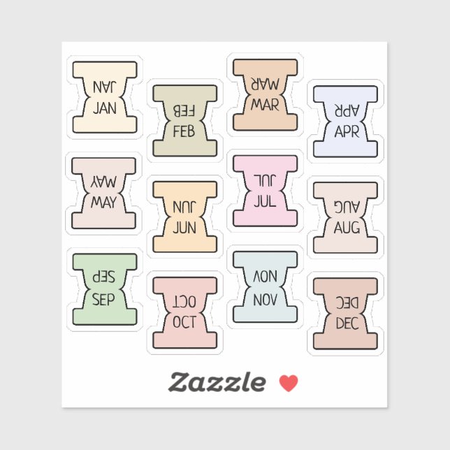 Sticker Onglet d'index mensuel mini pastel planificateur B (Feuille)
