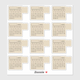 Sticker Onglets d'index auto-adhésifs Calendrier générique