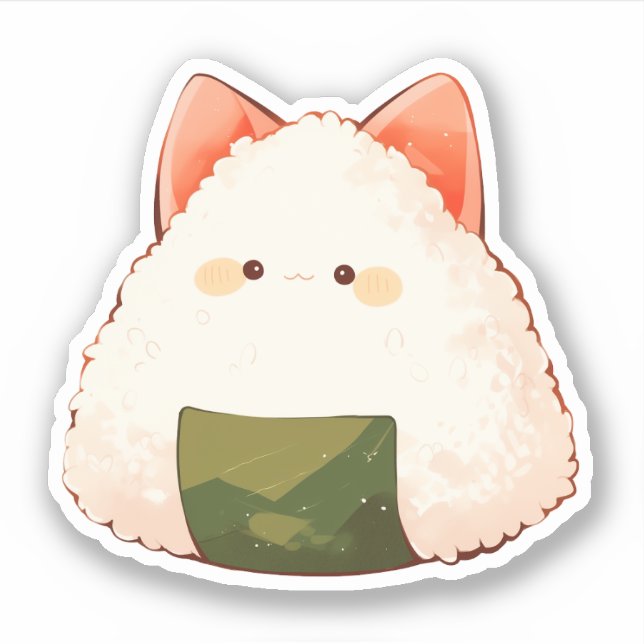 Sticker Onigiri Chat Cute (Devant)