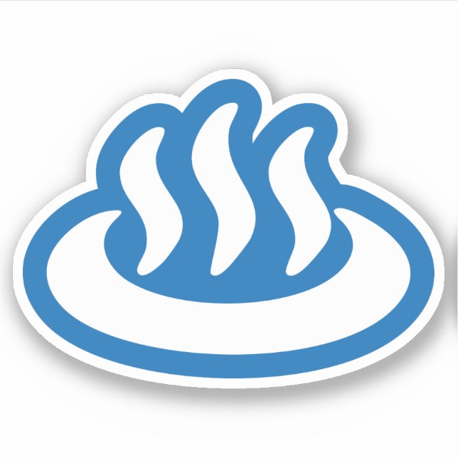 Sticker Onsen ♨ Hot Spring 温 泉 Japonais (Devant)