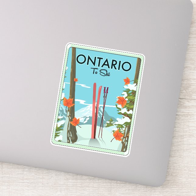 Sticker Ontario Pour Skier (Détail)