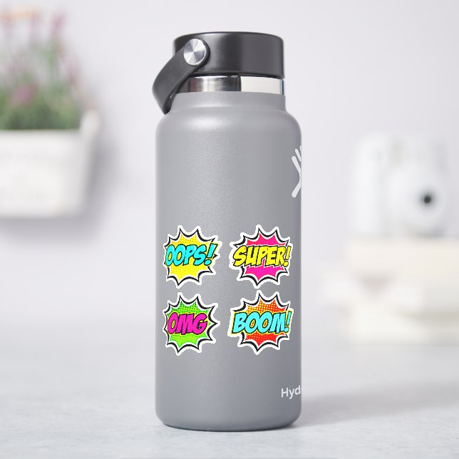 Sticker OOPS Super OMG Boom Burst Pop Art  4" Vinyle       (HydroFlask)