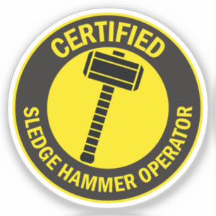 Sticker Opérateur certifié de marteau à mâchoires