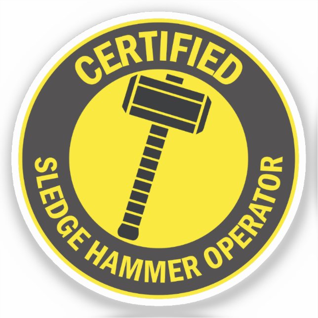 Sticker Opérateur certifié de marteau à mâchoires (Recto)