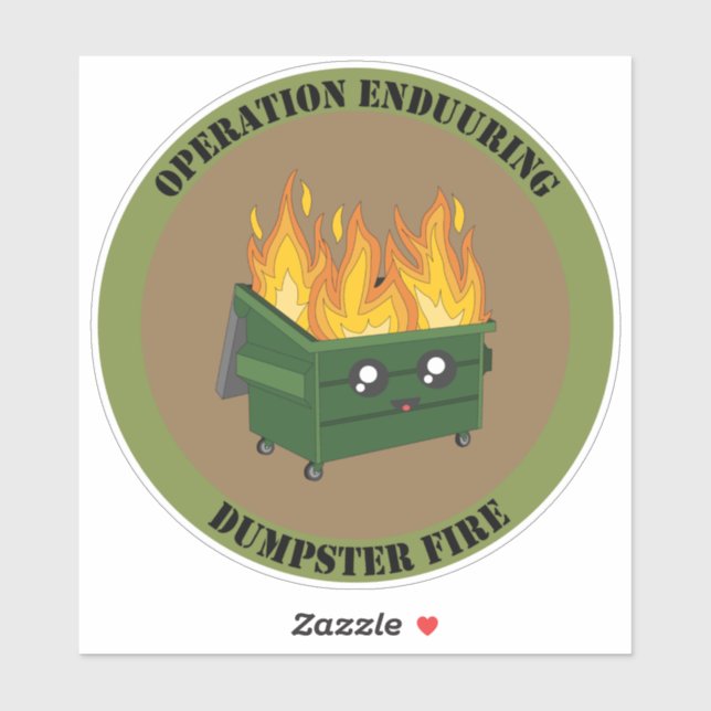 Sticker Opération Enduring Dumster Fire Style militaire (Feuille)