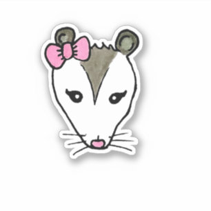 Sticker Ophélie l'Opossum, Possum, créature boisée