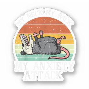 Sticker Opossum Mon Cou Retour Anxiété Attaque Possum Chan