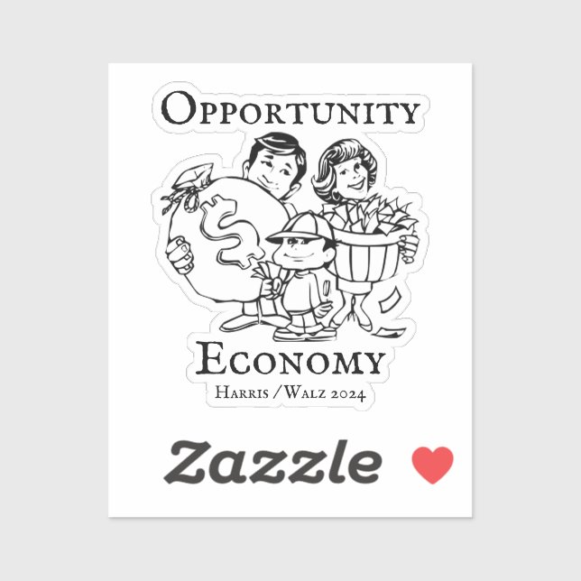 Sticker Opportunity Economy Harris Walz 2024 (Feuille)