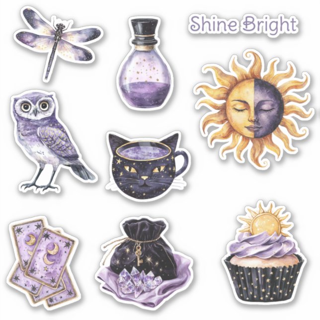 Sticker Or Purpule Brille Soleil (Devant)
