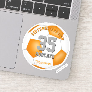 Sticker Orange blanc équipe couleurs enfants ados football