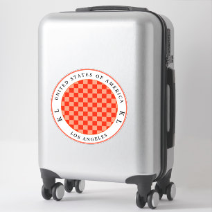 Sticker Orange Checkerboard pour Vacances