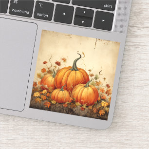 Sticker Orange Citrouille Russe Automne Thanksgiving