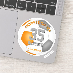Sticker Orange équipe grise couleurs enfants ados football