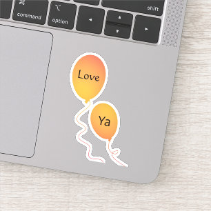 Sticker Orange Jaune Aimer Volant Ya Ballons String