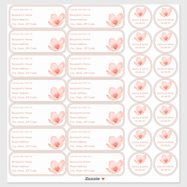 Sticker Orange Nom individuel et scellés d'enveloppe (Feuille)