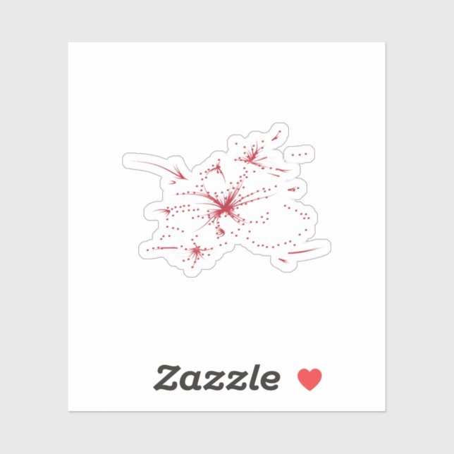 Sticker Orangé rouge, cyan et point magenta (Feuille)