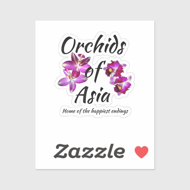 Sticker Orchidées d'Asie (Feuille)