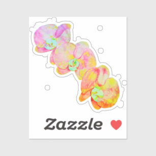 Sticker Orchidées des Caraïbes, fleurs d'aquarelle tropica
